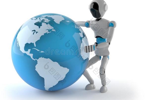 机器人和世界球