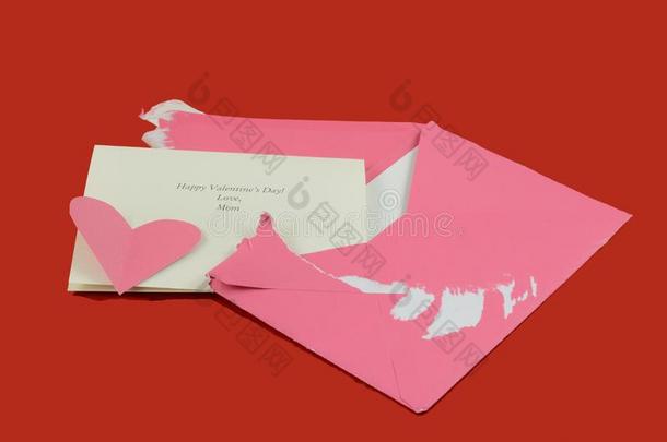 断开的情人卡片和信封