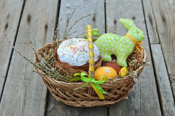 复活节鸡蛋蛋糕复活节兔子篮春季