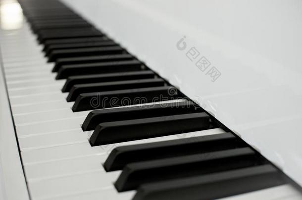 关在上面<strong>钢琴</strong>调黑的和白色的调.透镜从<strong>钢琴</strong>