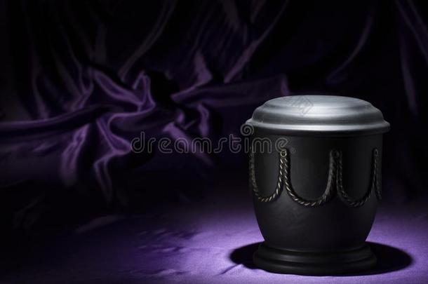 黑的墓地大茶壶和金色的装饰向深的紫色的后座议员