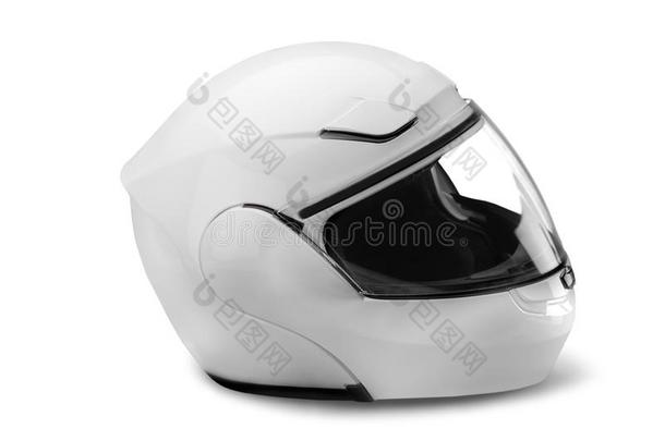 白色的骑自行车的人头盔向白色的背景