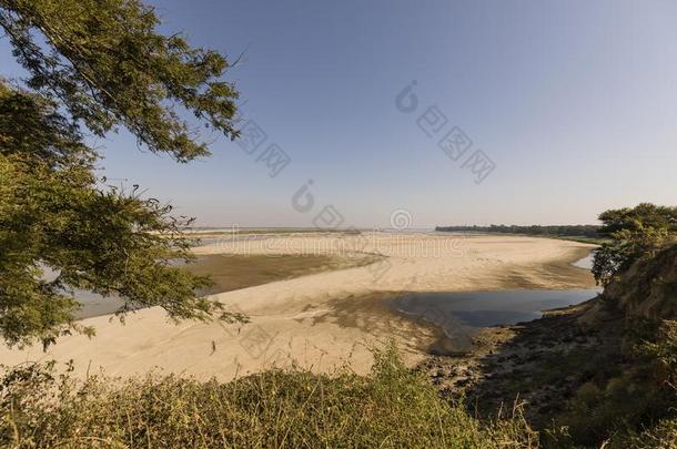 伊洛瓦底江河和沙洲采用巴甘,缅甸