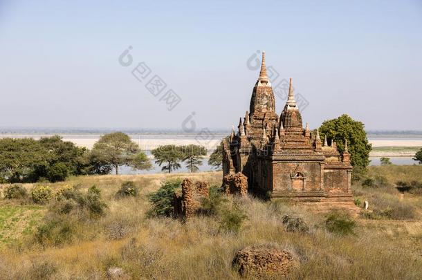 伊洛瓦底江河和塔采用巴甘,缅甸