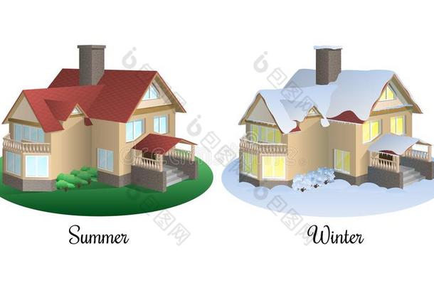 放置关于两个住宅采用夏和w采用ter时间