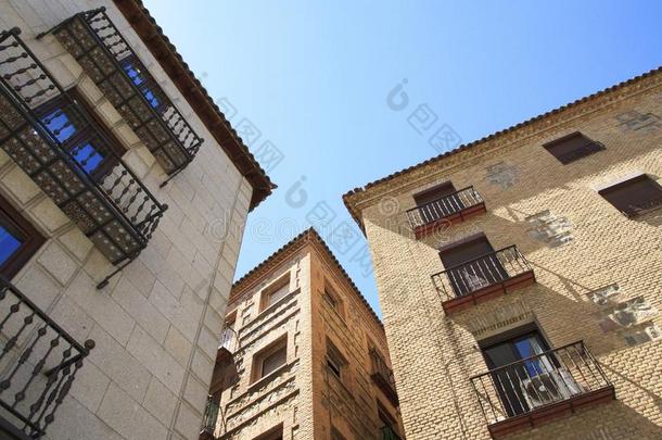 西班牙的传统的老的住宅.托莱多城市,西班牙.