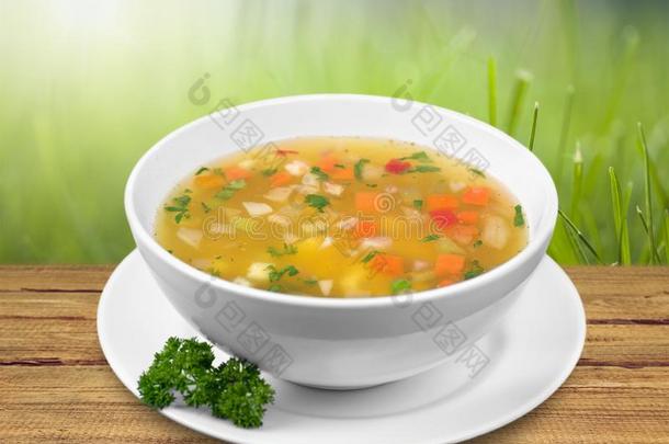 蔬菜汤隔离的向表背景
