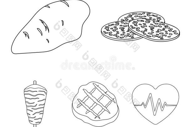 一件关于意大利腊肠,火<strong>鸡</strong>肉片,烤的牛<strong>排</strong>,烤腌羊肉串.肉放置英语字母表的第3个字母