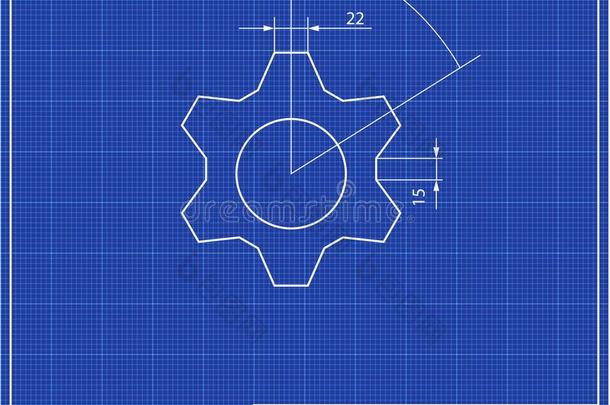 蓝图.机械的工程绘画关于齿轮