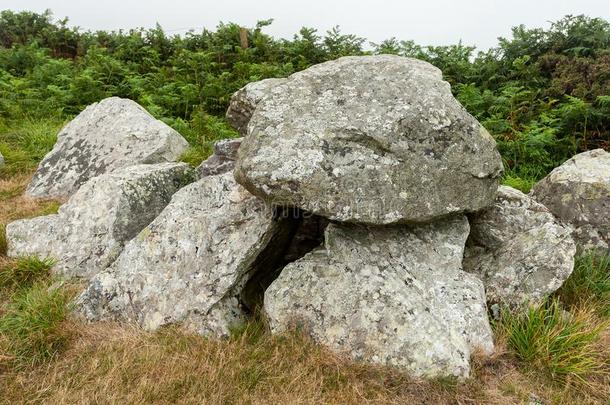 古代的凯尔特人的石头坟墓采用诺曼底法国