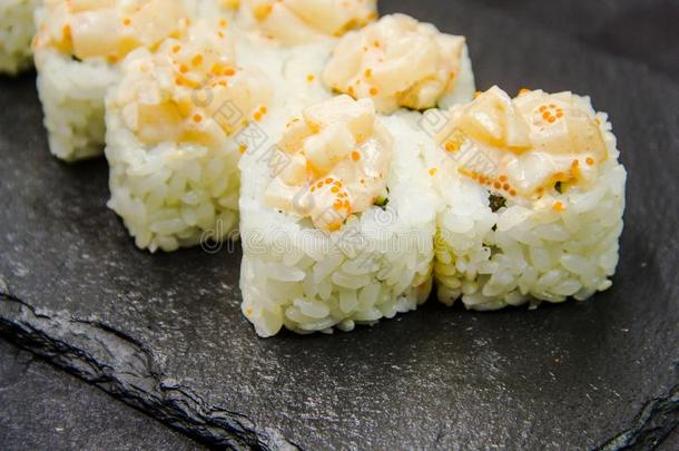 寿司辗和蔬菜.日本人食物.34