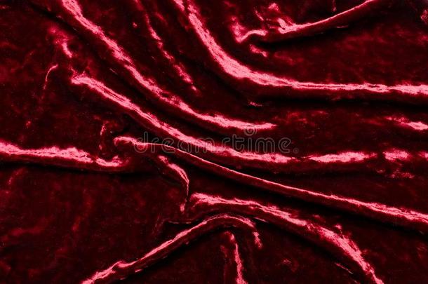 col.紫红色丝绒织物,折叠.质地