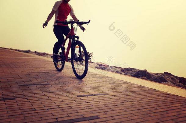 骑自行车的人骑马自行车向指已提到的人日出海岸小路