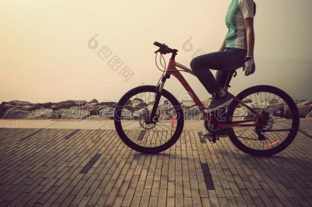 骑自行车的人骑马自行车向指已提到的人日出海岸小路