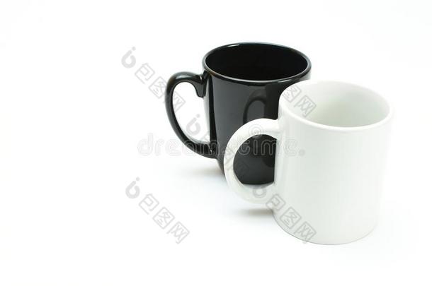 白色的咖啡豆马克杯采用前面关于黑的咖啡豆马克杯,高的钥匙