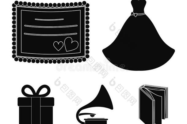 婚礼衣服,招待,赠品,留声机.婚礼放置收集