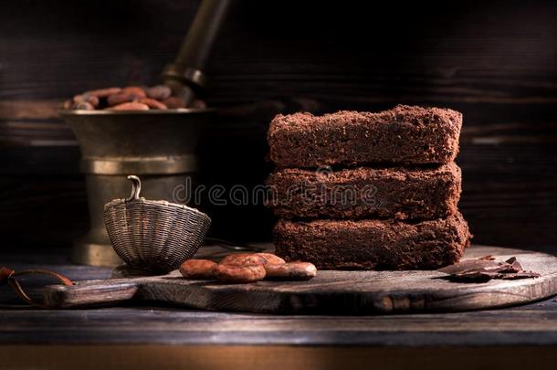 巧克力蛋糕,一件关于黑暗的巧克力和有机的可可豆