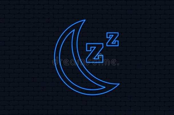 睡符号偶像.月亮和表示打<strong>鼾声</strong>或睡着了的符号按钮.