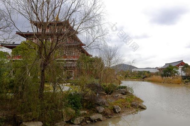 亭在旁边湖采用普陀山佛大学,风干土坯三原色红绿兰彩色值