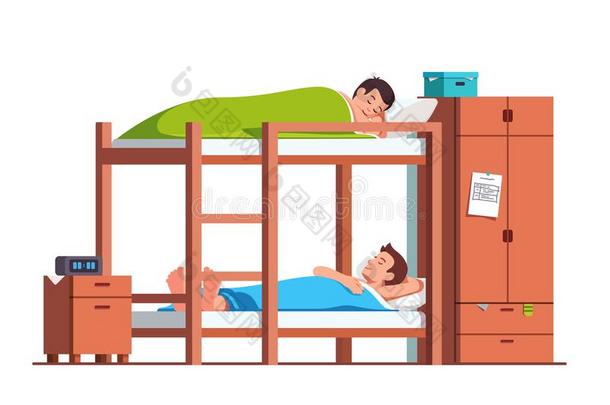 学生朋<strong>友</strong>睡眠向铺位床采用宿舍房间