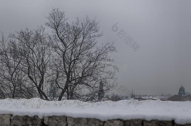 照片关于ro关于关于老的城市采用雪采用克拉科夫