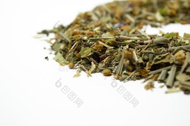 干的干燥的药草的茶水.一多样关于芳香的草本植物为酿造茶水.sidereal星的