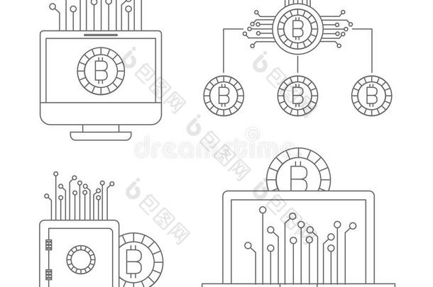 点对点基于网络的匿名数字货币单色画偶像关于投资和计算机和强者