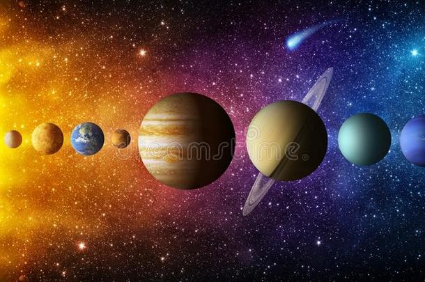 太阳的体系行星,彗星,太阳和星.原理关于这影像