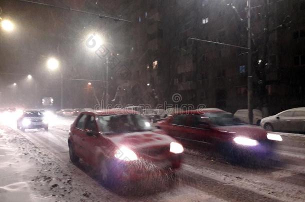 雪暴风雨采用指已提到的人城市-二月采用布加勒斯特