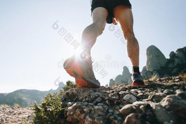 运动员的强的男人跑跟踪过激的马拉松赛跑