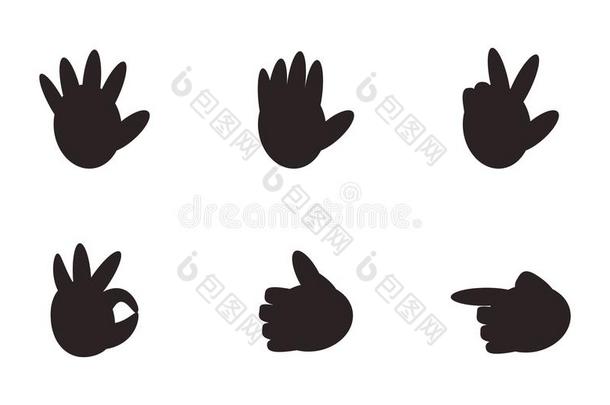 放置关于手手势手势不用言辞表达的象征矢量