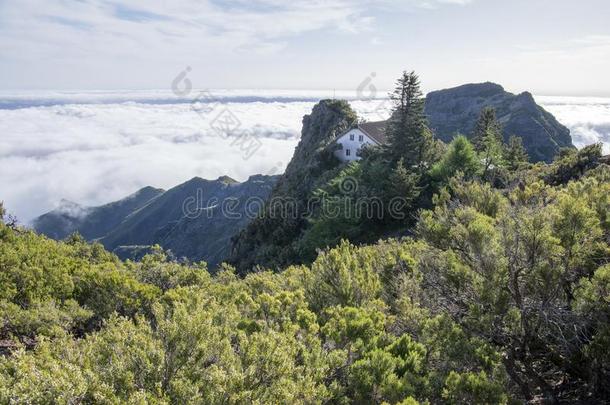 微微瑞佛徒步旅行,在上面云,令人惊异的魔法风景,不相信