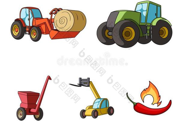 拖拉机,干草权衡者和别的农业的设备.农业