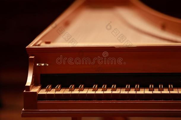婴儿宏大的钢琴,钢琴调,金色的钢琴调向一老的巴洛克风格