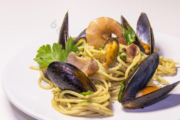 意大利面条面团海产食品意大利人文化,地中海的烹饪