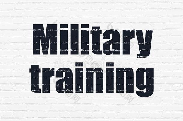 教育观念:军事的训练向墙背景