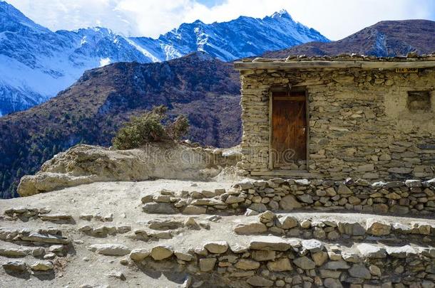 茶<strong>水房</strong>屋采用指已提到的人喜马拉雅山脉,尼泊尔,曼南地区.