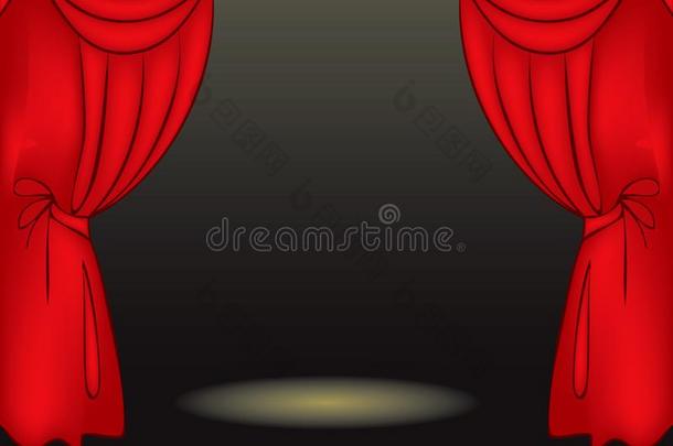 剧场阶段红色的窗帘