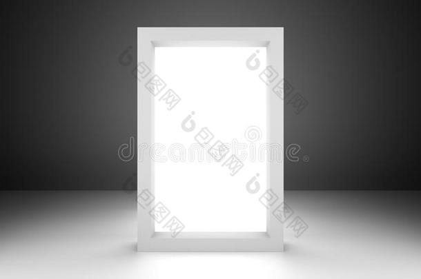 空的长方形海报产品灯箱镶板采用3英语字母表中的第四个字母环境