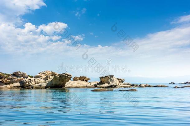 令人惊异的风景在旁边指已提到的人海采用底孔岛,锡索尼亚,希腊