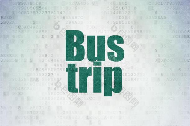旅游观念:公共汽车旅游向数字的资料纸背景