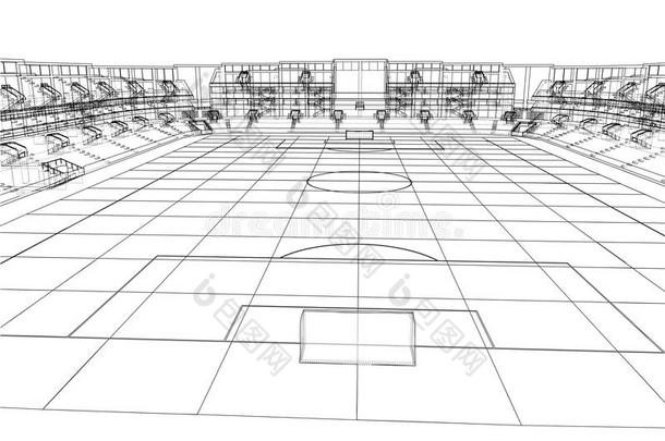 足球运动场或足球运动场观念.Vect或