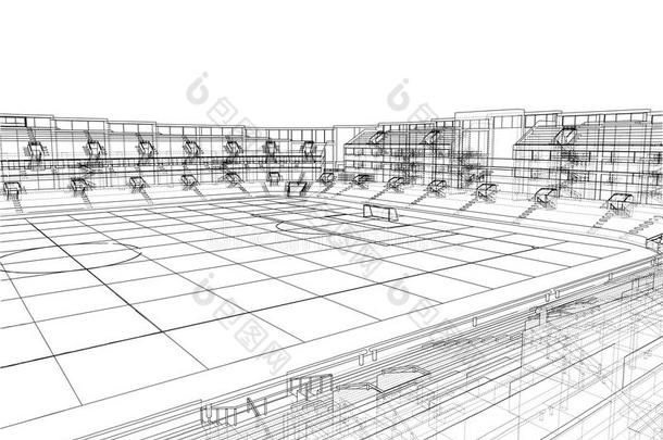 足球运动场或足球运动场观念.Vect或