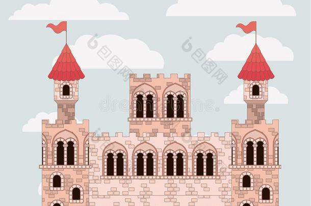 粉红色的城堡关于仙女候补陪审员<strong>召集</strong>令和富有色彩的天背景