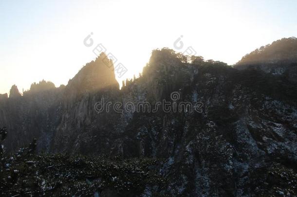 黄色的山-黄山,中国.