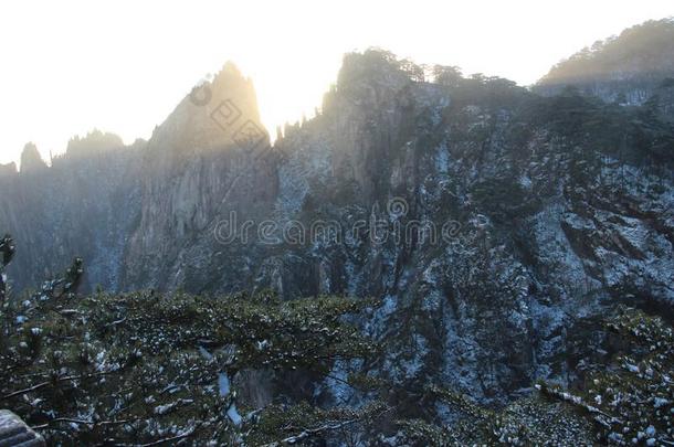 黄色的山-黄山,中国.