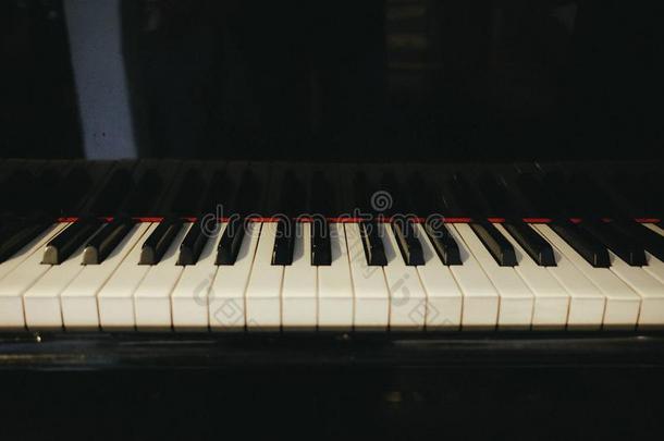 宏大的钢琴有钢琴钥匙放置采用门厅.这影像为小鼠