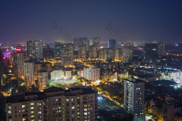 空气的看法关于河内地平线城市风光照片在夜.commandarithmeticunits命令运算部件吉耶迪莉