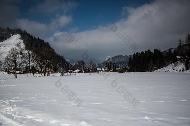 冬采用拜里施采尔,蓝色天,雪