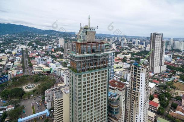 宿务岛城市城市scape和<strong>摩天</strong>大楼和地方的建筑学.vide提供